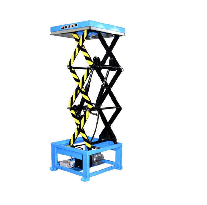 Blue Stationary Hydraulic Scissor Lift.png